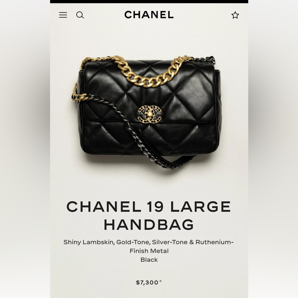 Chanel 19 Large Black Handbag